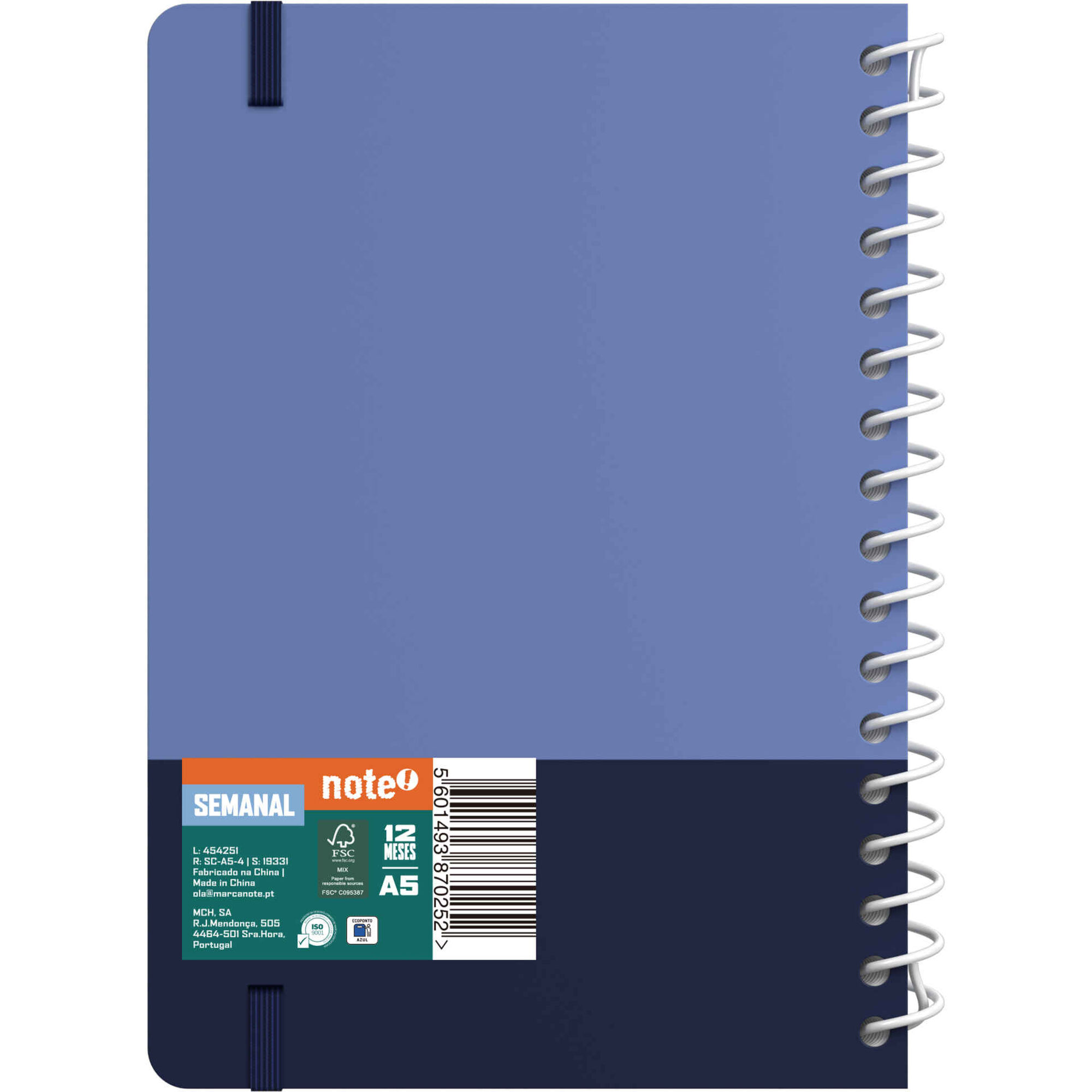 Agenda A5 2027 Classic (v&aacute;rias cores) Note!