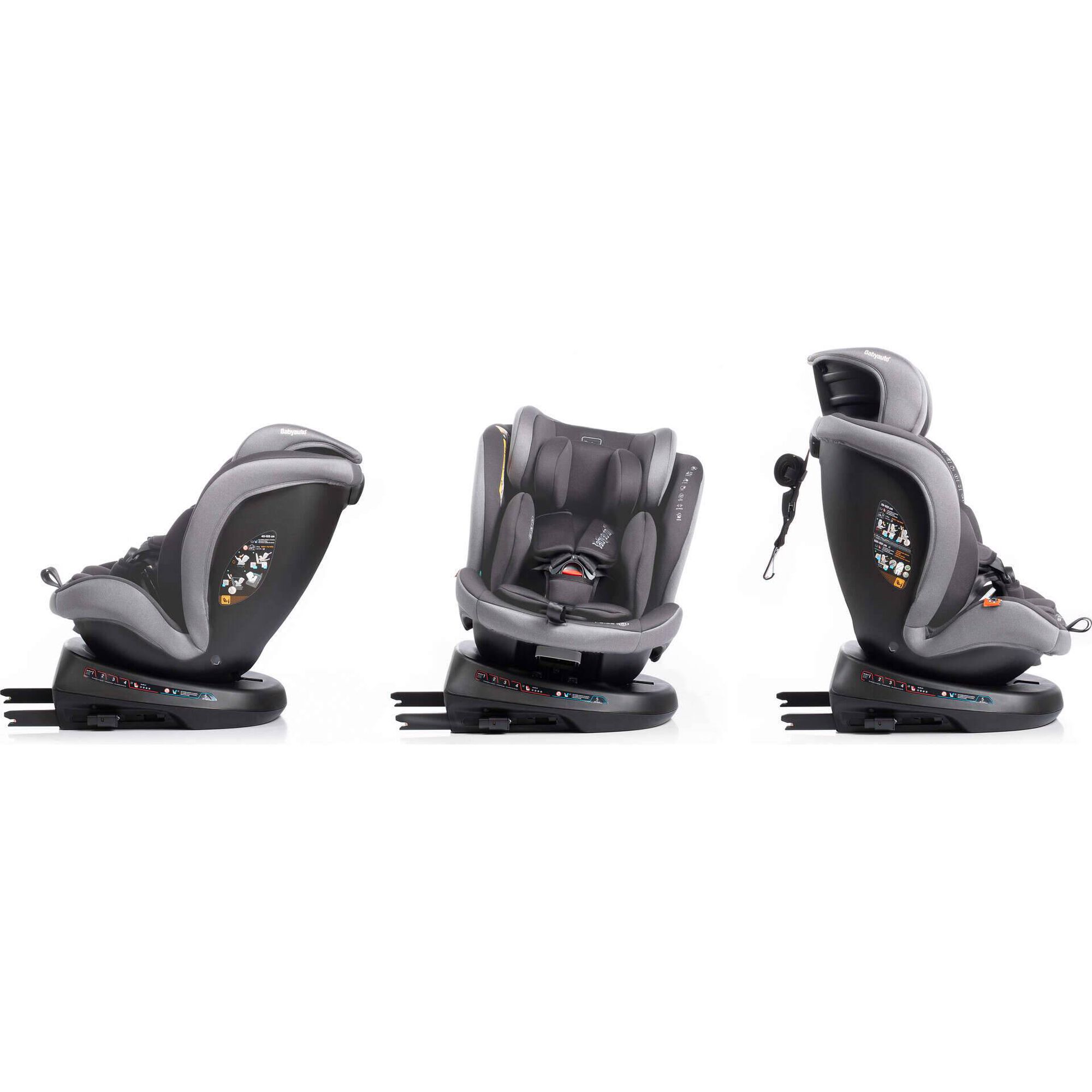 Cadeira Auto I-Size 40-150cm Isofix Rotativa Rodia Fix Cinza Babyauto