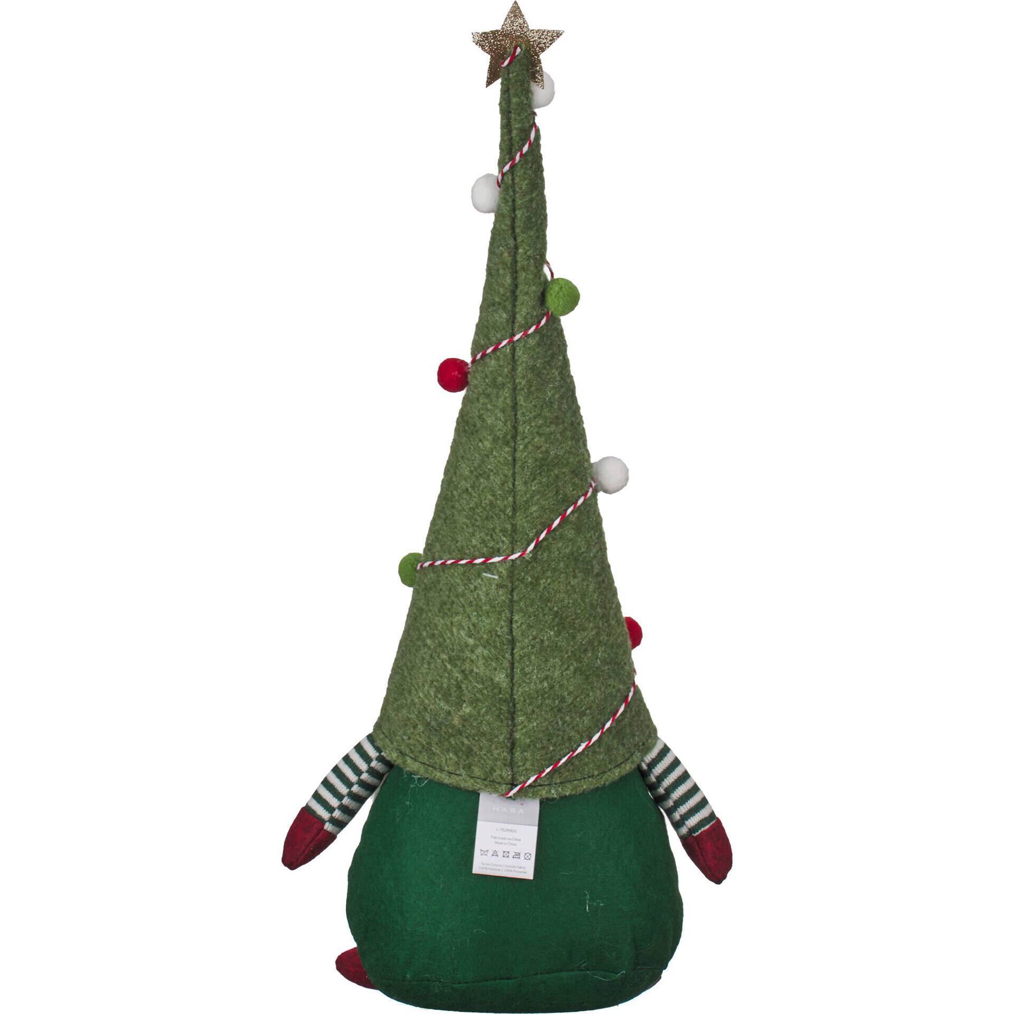 Gnomo Decorado Verde Sentado 50cm