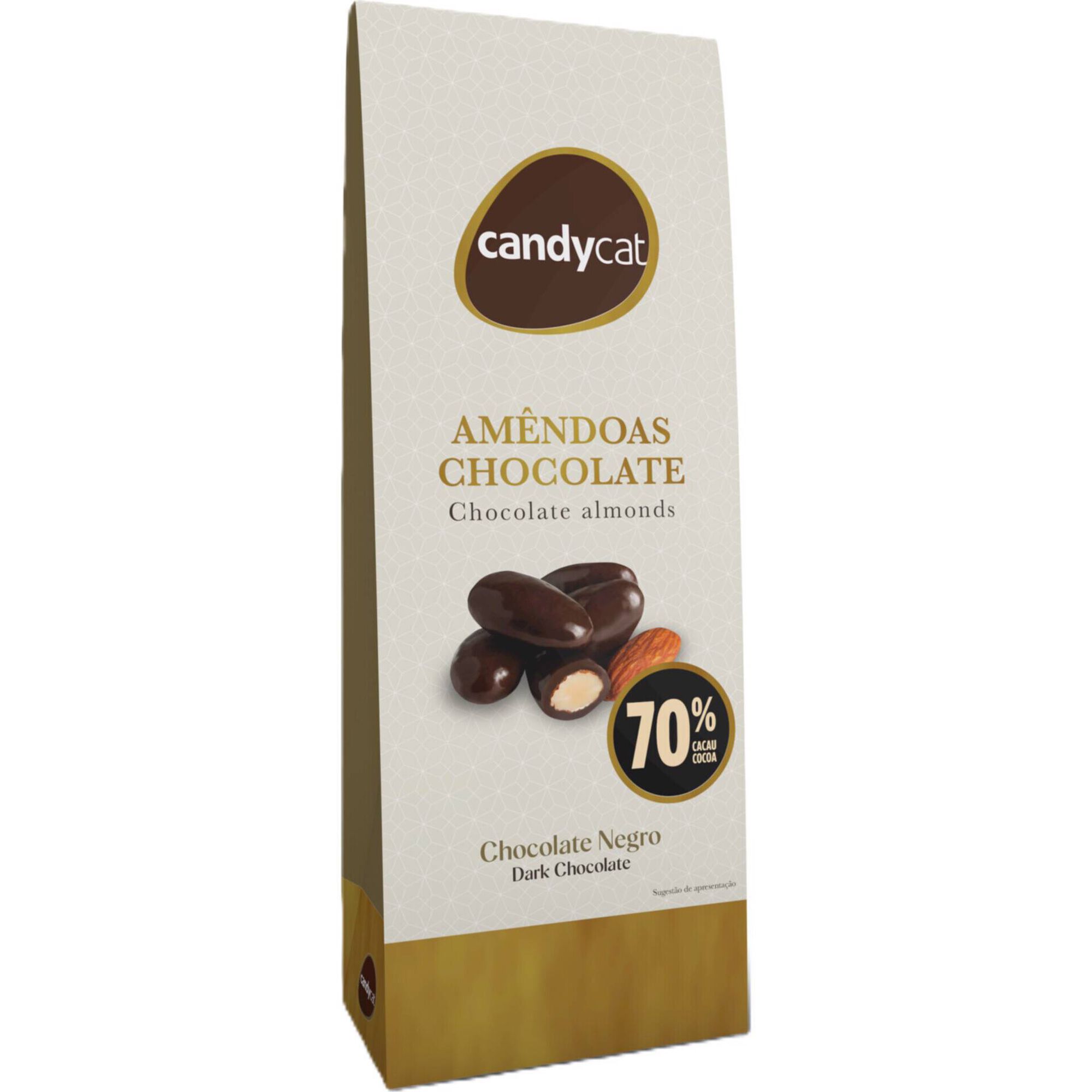 Am&ecirc;ndoas Chocolate Negro 70% Cacau Silver Candycat