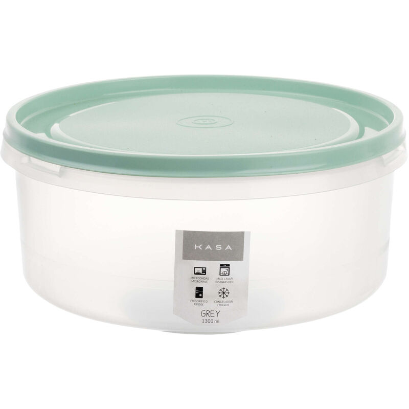 Caixa Hermética Redonda 1,3L Grey Kasa