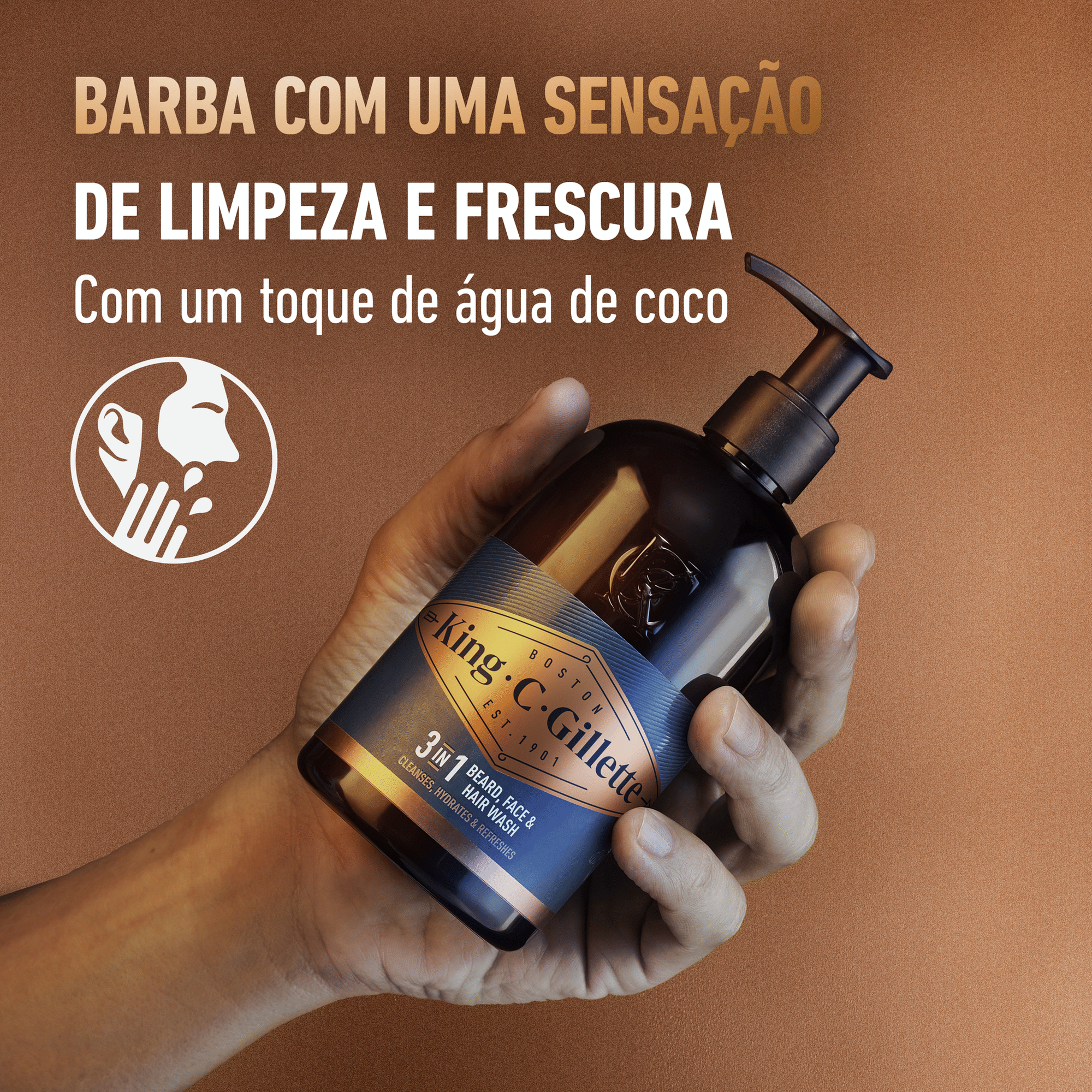 Gel de Limpeza 3 em 1 Gillette King C.