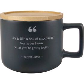 Caneca 400ml com Tampa Preta Caneca 400ml com Tampa Preta