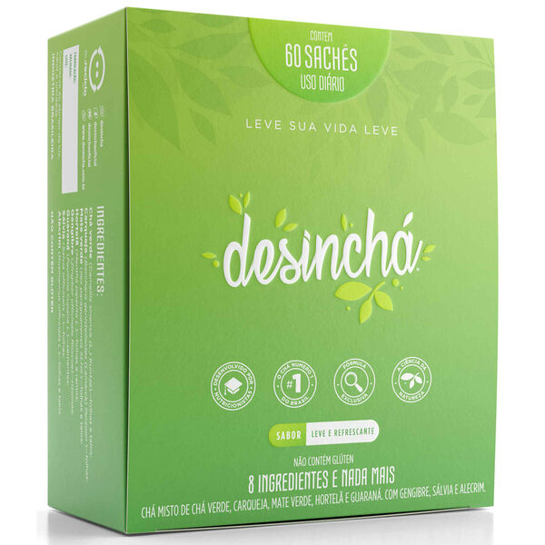 Chá Diário Drenante sem Glúten Desinchá