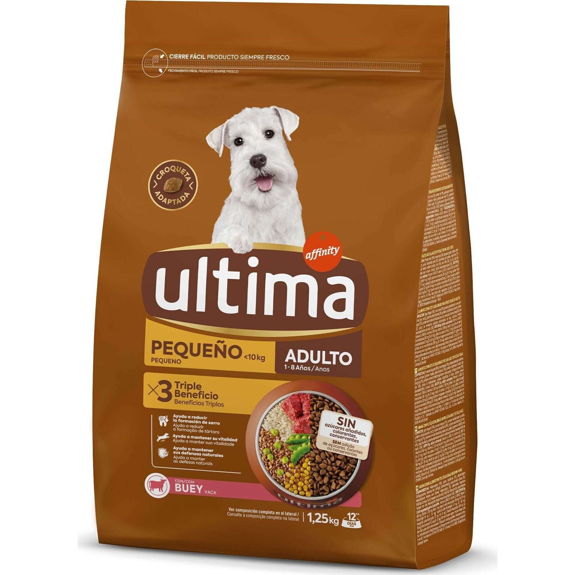 Ra&ccedil;&atilde;o para C&atilde;o Adulto Ra&ccedil;as Pequenas Vaca Affinity Ultima Mini