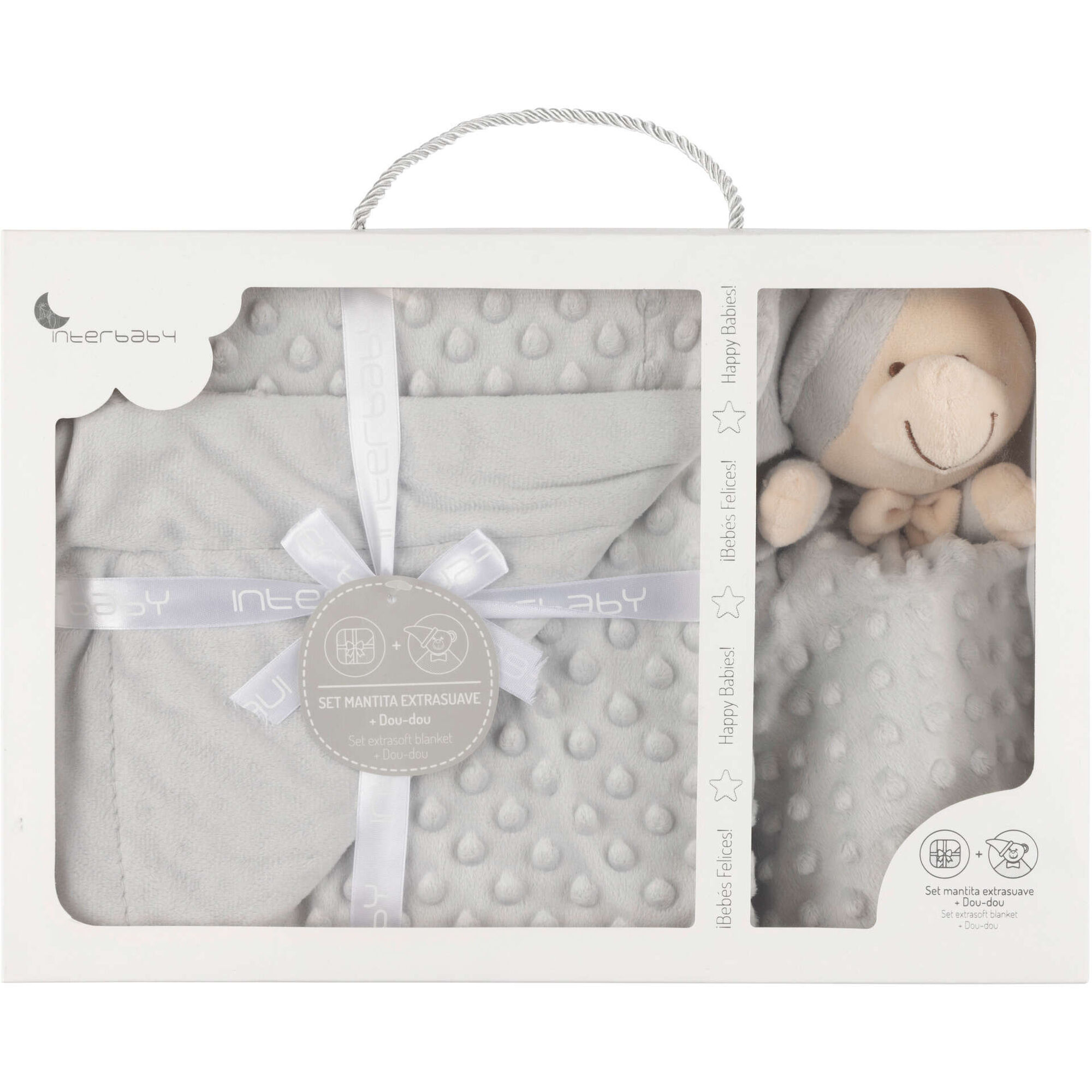 Manta e Doudou Cinza