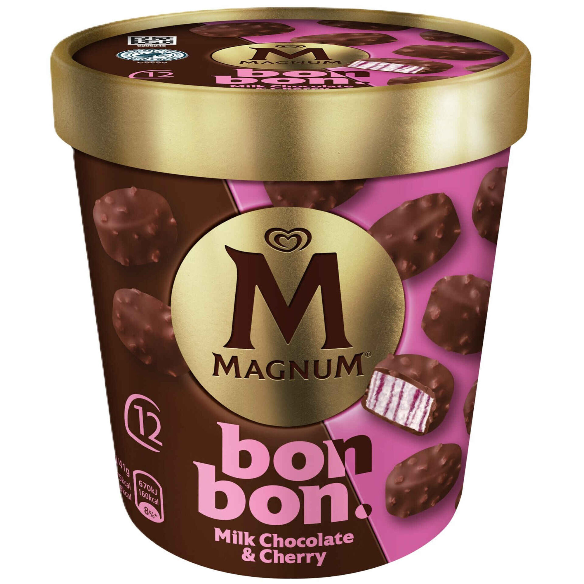 Gelado Bombom Chocolate de Leite e Cereja Magnum