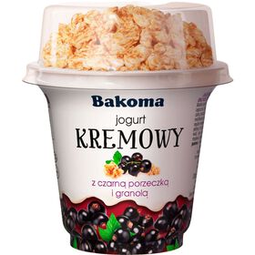 Iogurte Peda&ccedil;os Kremowy Duo Groselha Preta e Granola Bakoma