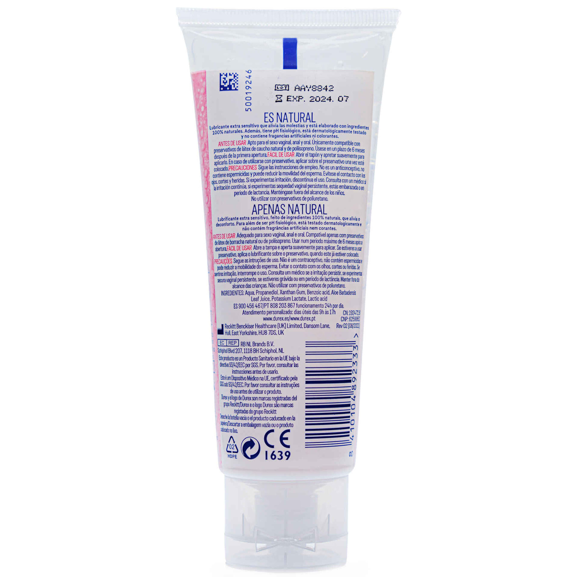 Gel Lubrificante Naturals Extra Sensitivo