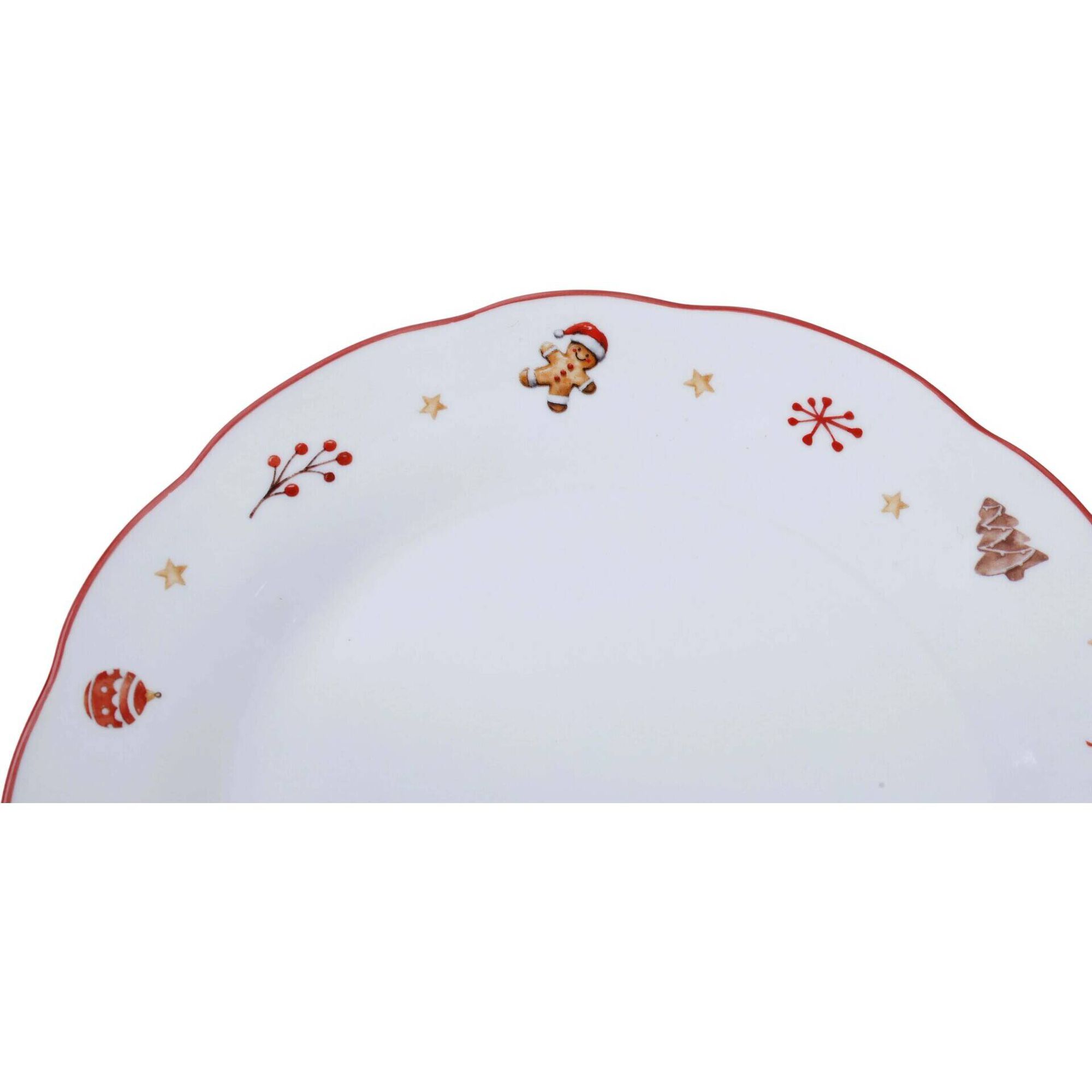 Servi&ccedil;o 6 Pessoas Porcelana Figuras de Natal Kasa