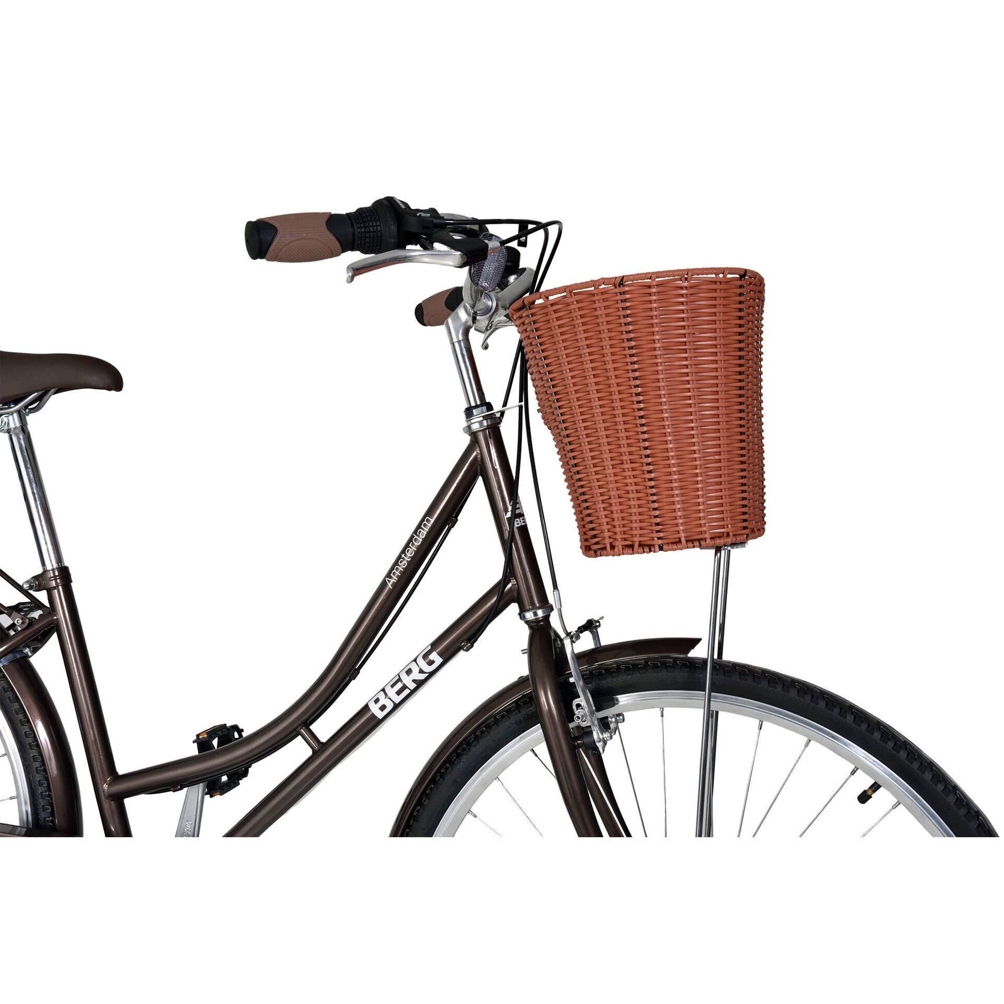 Bicicleta Adulto com Cesto Amsterdam Roda 28'' 6V Preta