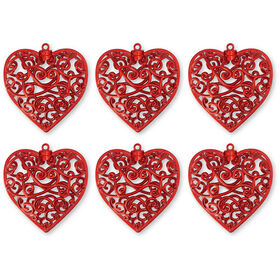 Conjunto 6 Corações Vermelhos