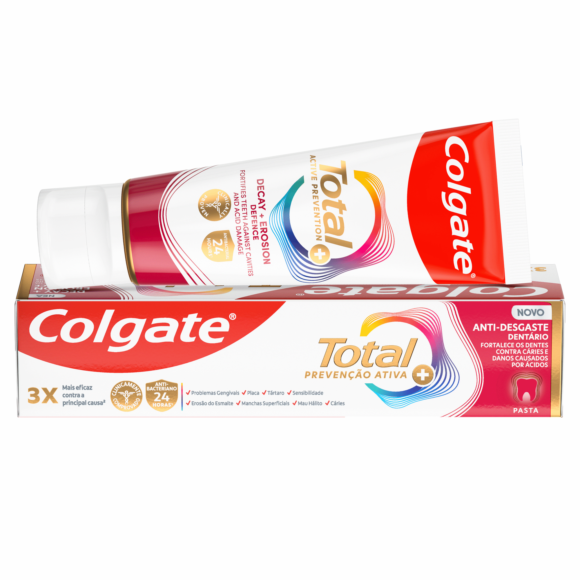 Pasta de Dentes Preven&ccedil;&atilde;o Ativa Anti-Desgaste Dent&aacute;rio Colgate Total