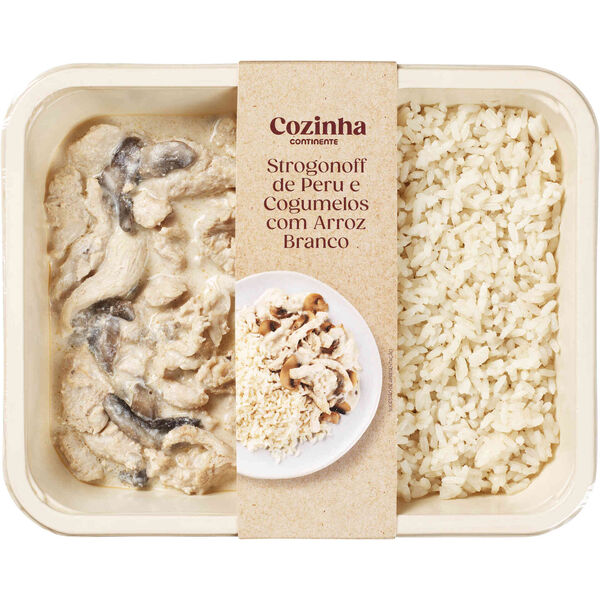Strogonoff de Peru com Cogumelos e Arroz Cozinha Continente