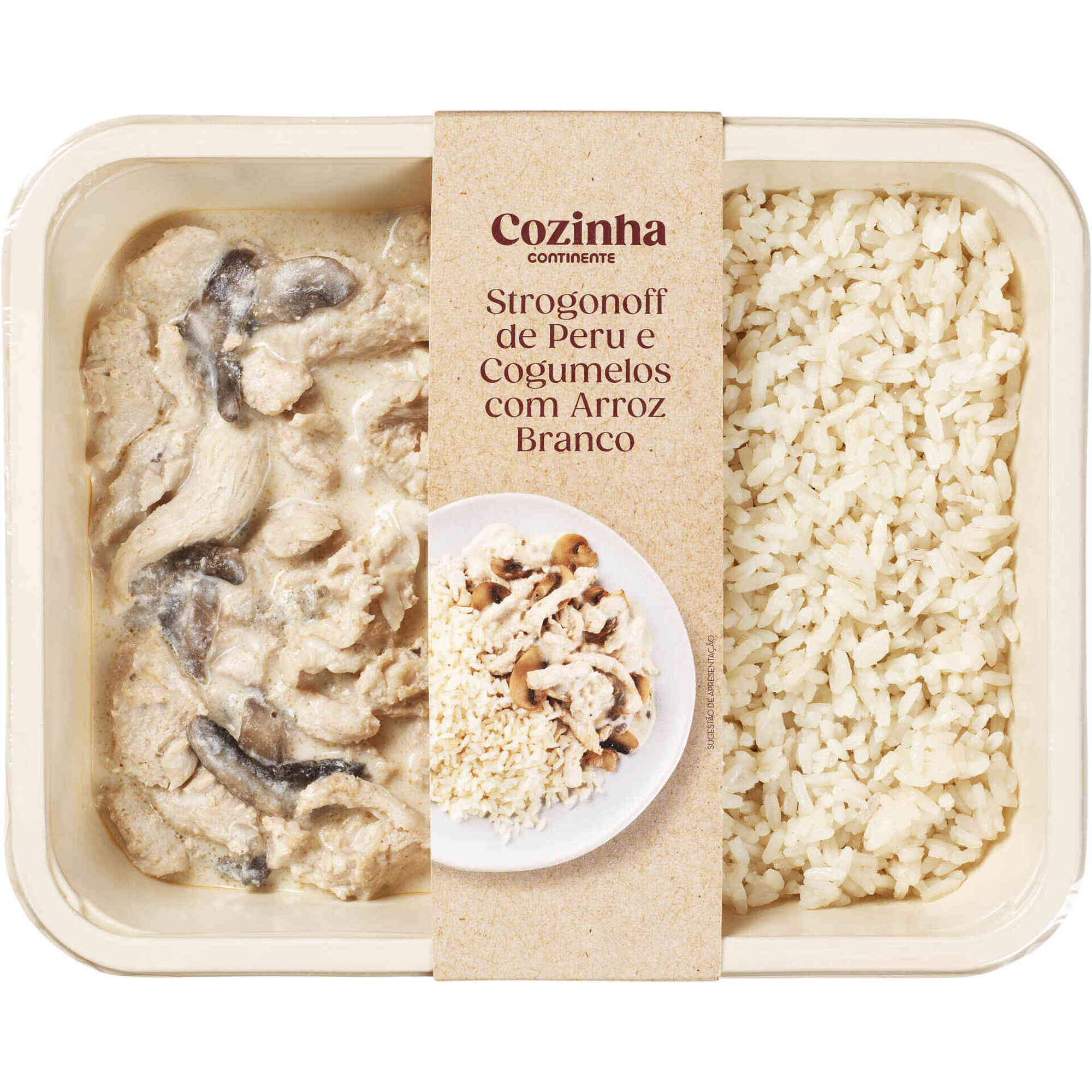 Strogonoff de Peru com Cogumelos e Arroz Strogonoff de Peru com Cogumelos e Arroz