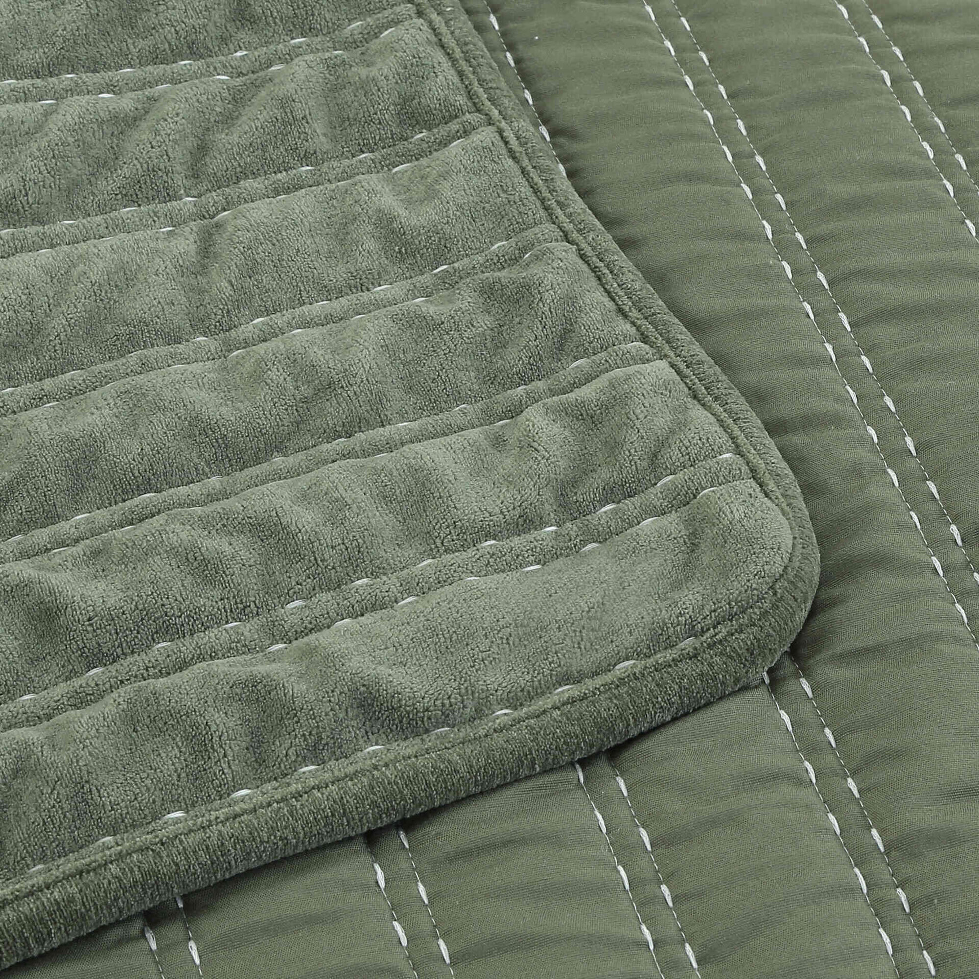 Colcha de Veludo 240x220cm Verde Jardim Secreto Kasa
