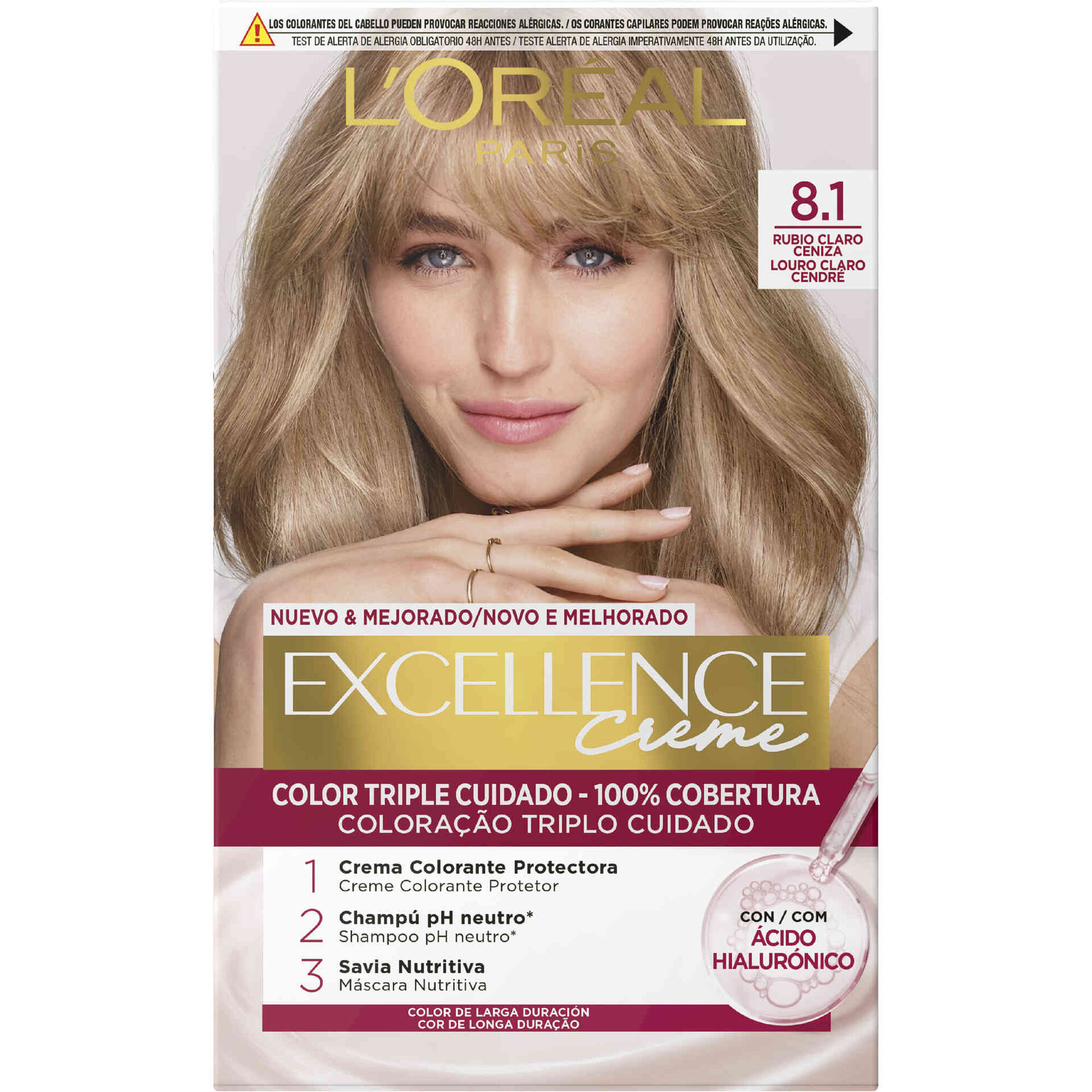 Coloração Permanente Excellence Creme Louro Claro Cendré 8.1 Coloração Permanente Excellence Creme Louro Claro Cendré 8.1