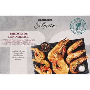 Mistura de Camarão Tigre, Camarão e Gamba Rosa de Moçambique Ultracongelados Continente Seleção