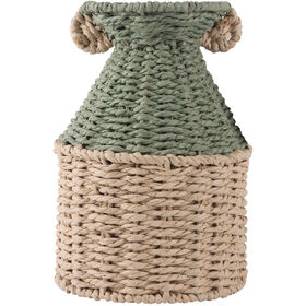 Jarra Palha 23cm Natural e Verde
