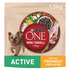 Ra&ccedil;&atilde;o para C&atilde;o Adulto Mini Active Frango e Arroz Purina One Mini