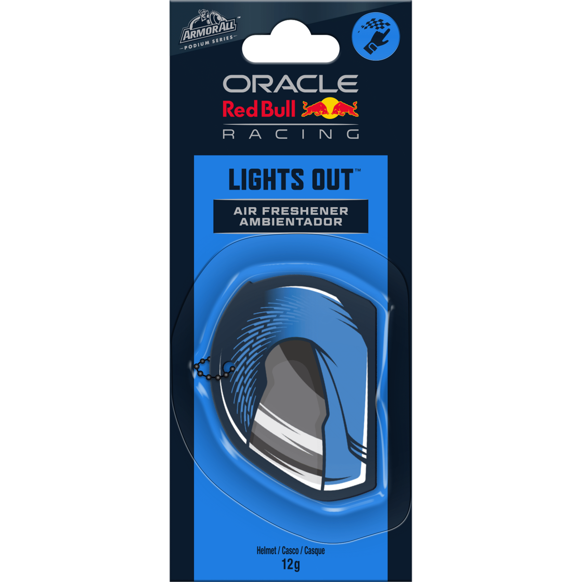 Ambientador Auto Pendurar Cartão Capacete F1 Red Bull Lights Out