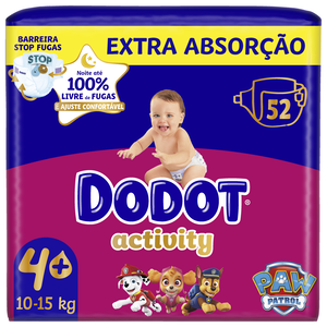 Fraldas Activity Extra 10-15kg T4+ Dodot