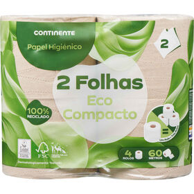 Papel Higi&eacute;nico 2 Folhas Eco Compacto Continente