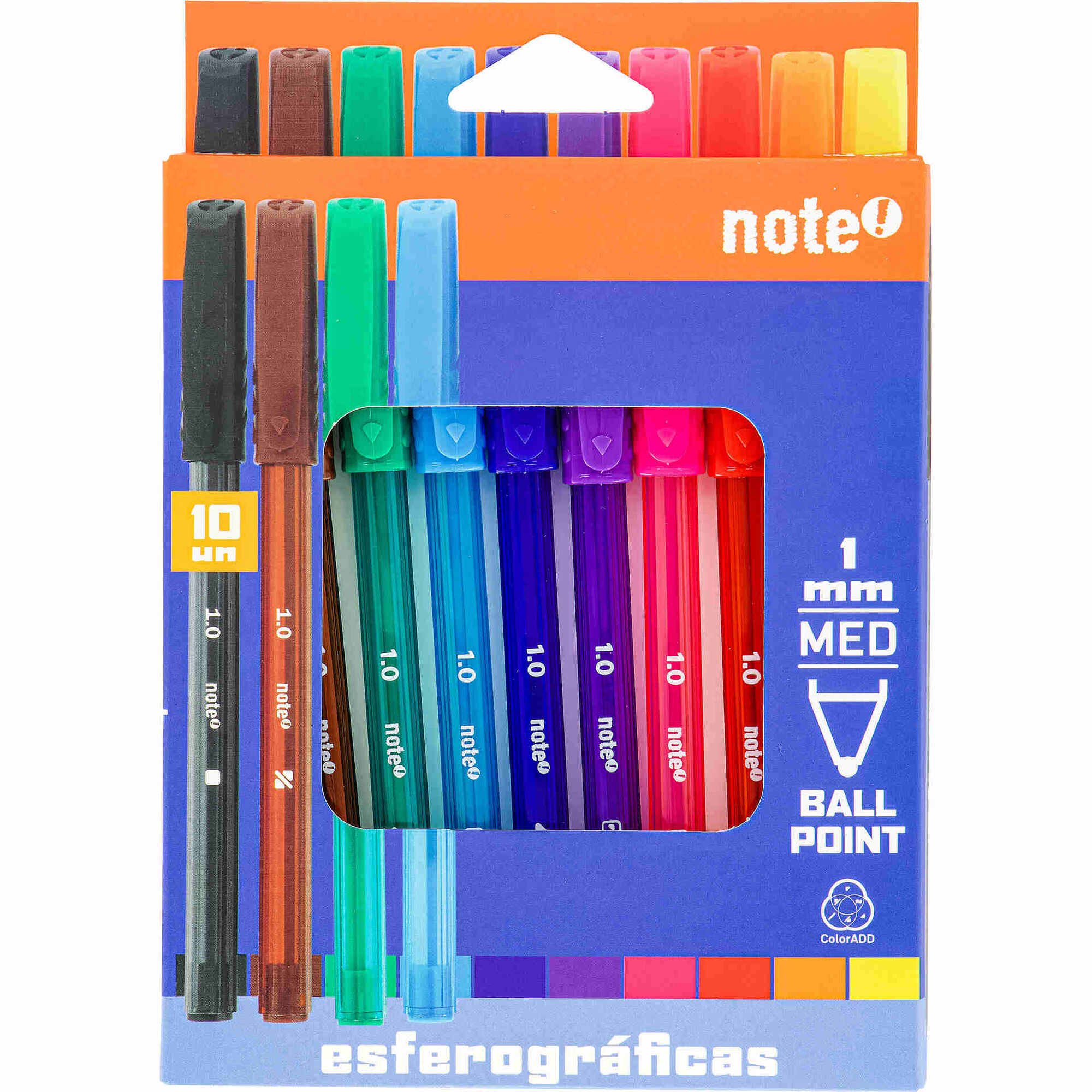 Conjunto 10 Esferogr&aacute;ficas Ball Point 1mm Note!