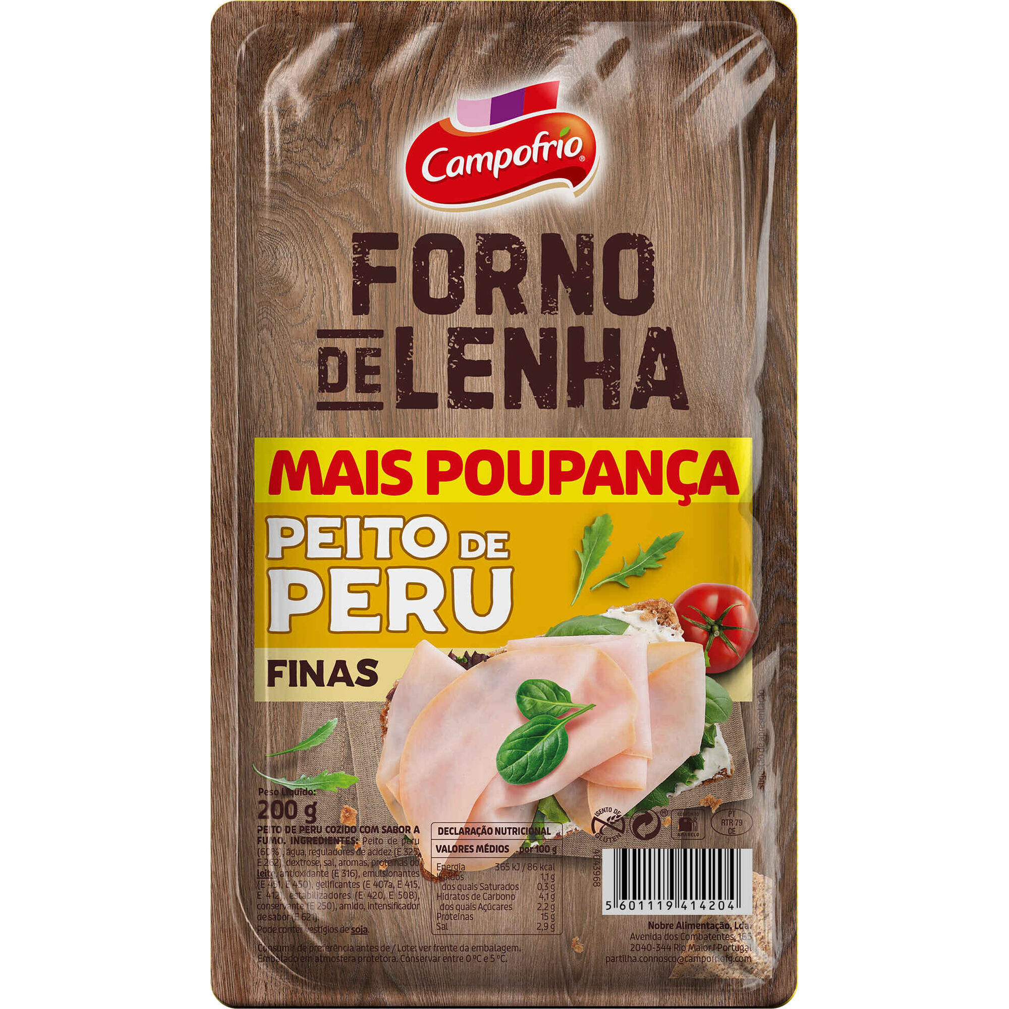 Fiambre de Peito de Peru Forno de Lenha Fatias Finas