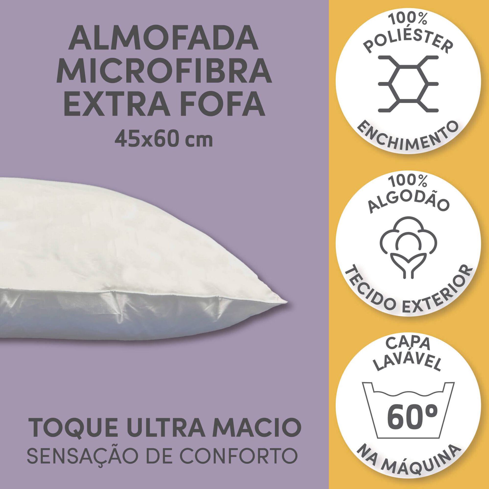 Almofada Microfibra Alta Extra Macia 45x60cm