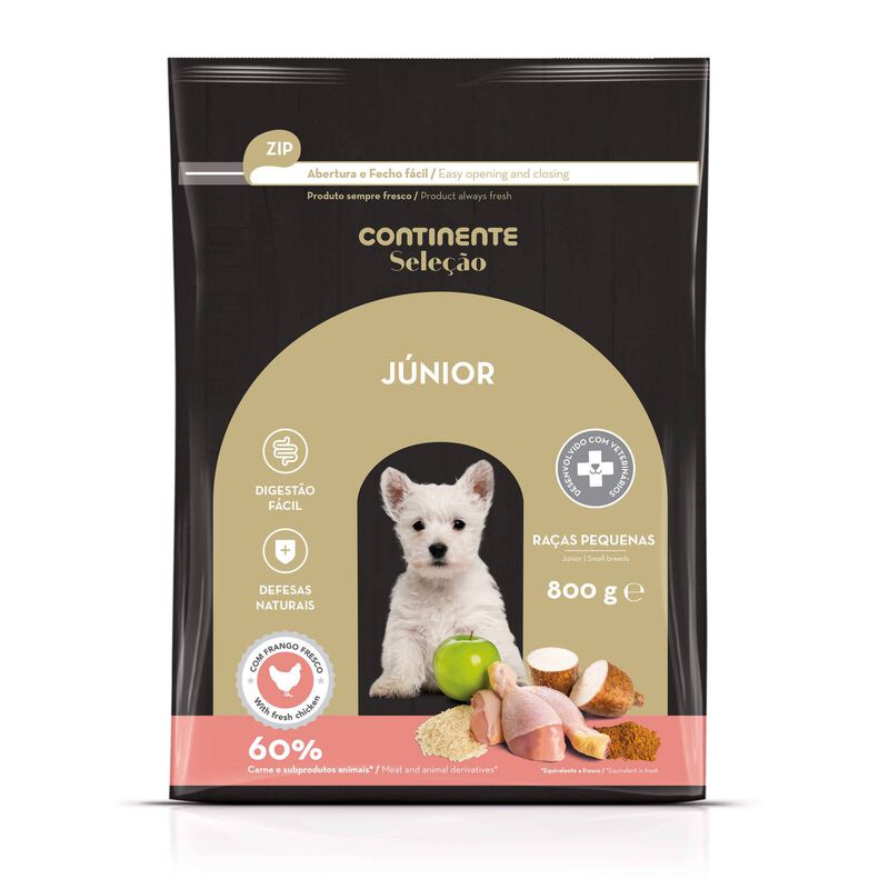 Ração para Cão Júnior Mini Frango Continente Seleção