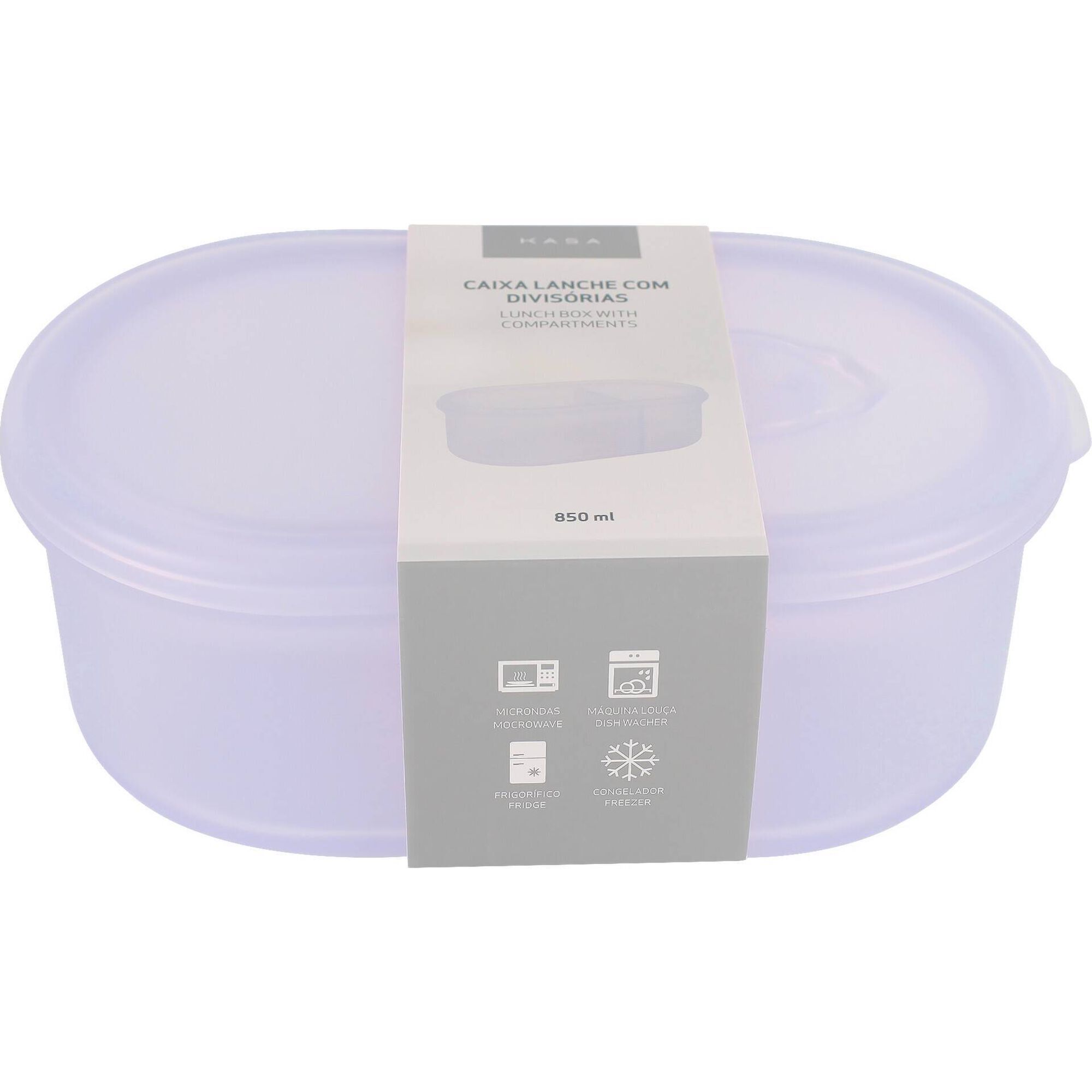 Caixa Lanche com Divis&oacute;rias Silicone Roxo Kasa