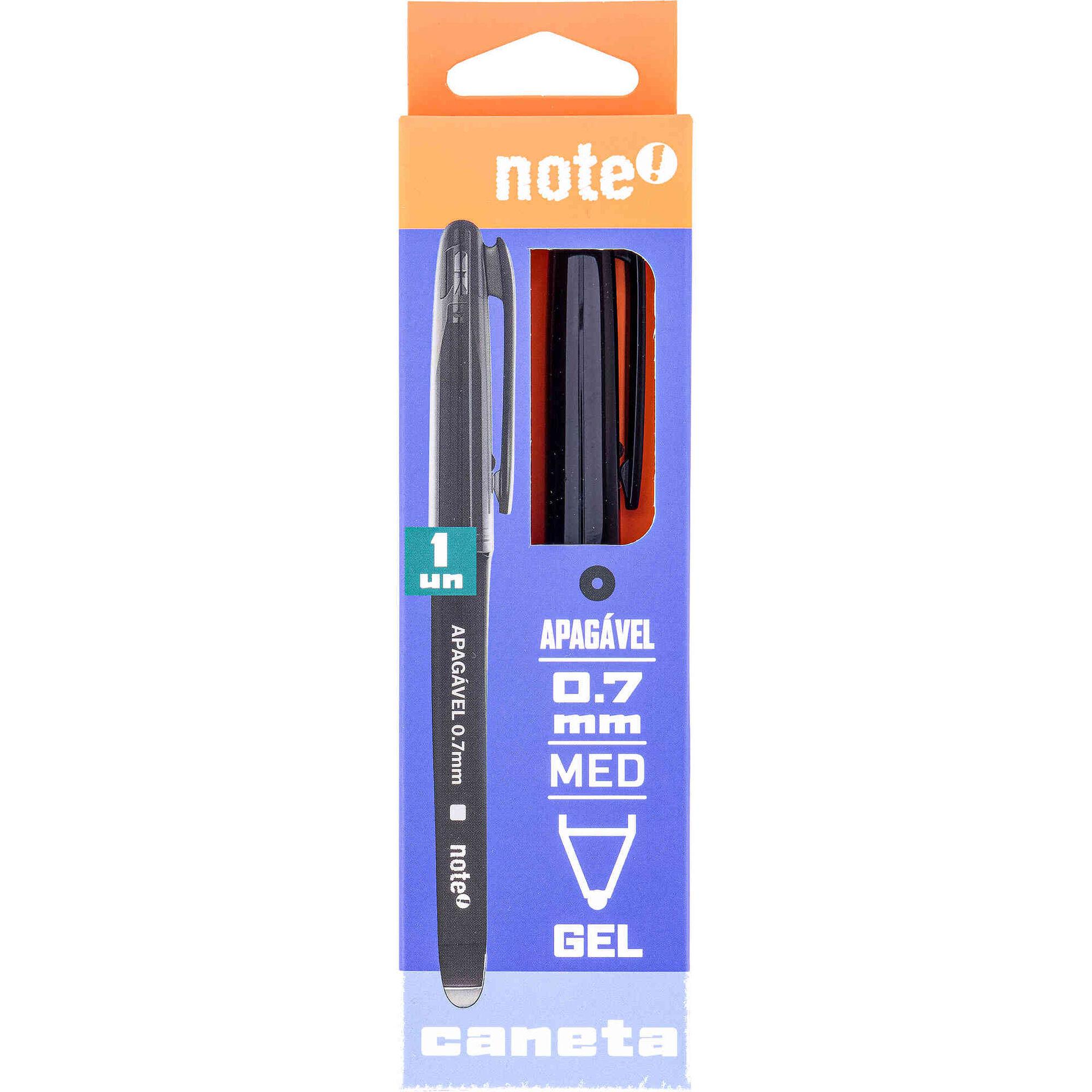 Caneta de Tinta Gel Apag&aacute;vel e Recarga Preta Note!