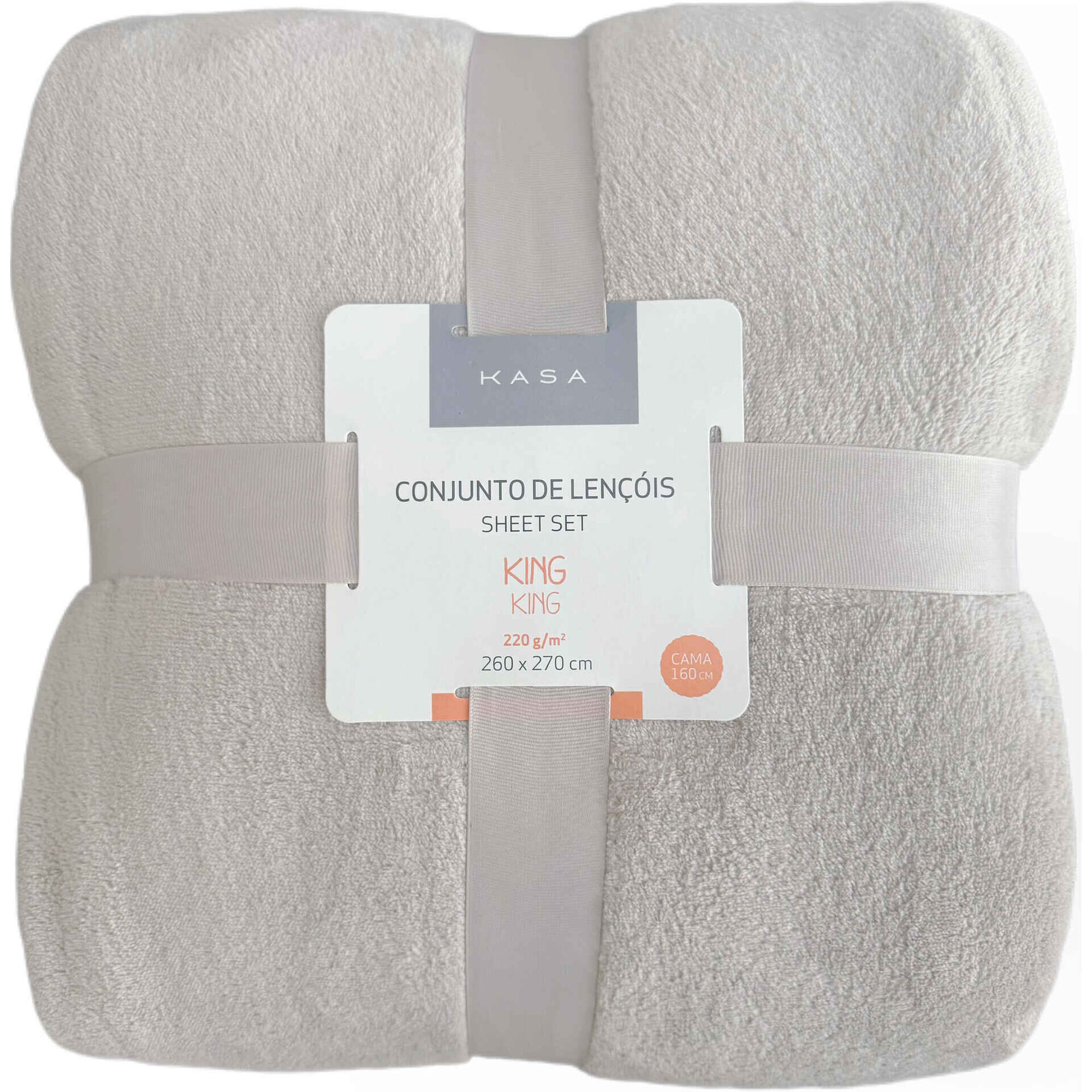 Conjunto Lençóis Coral Liso Taupe