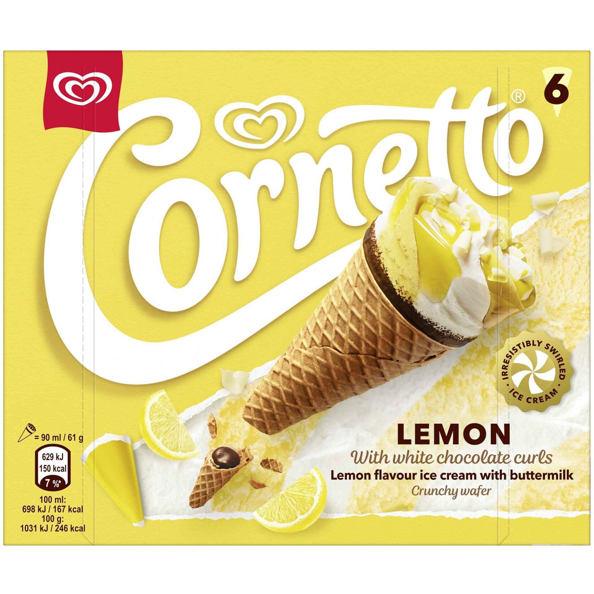 Gelado Cone Lim&atilde;o Cornetto