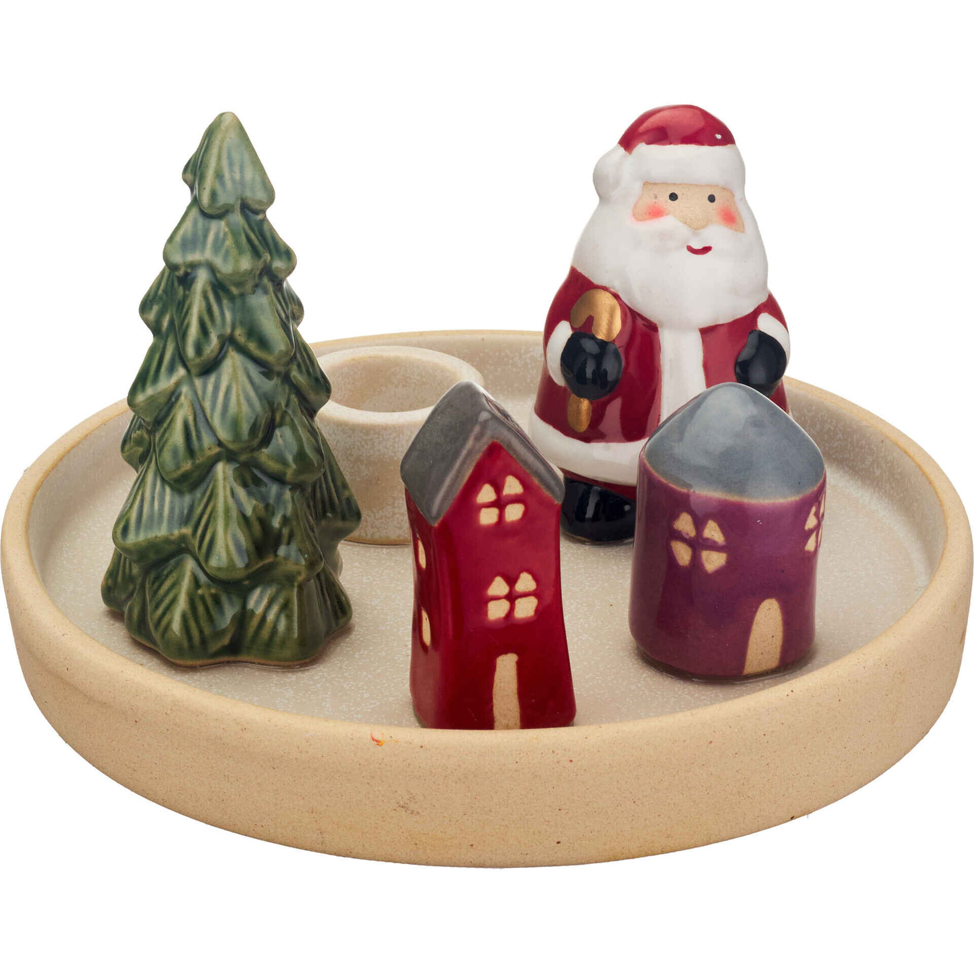 Suporte para Velas Cer&acirc;mica Pai Natal Kasa