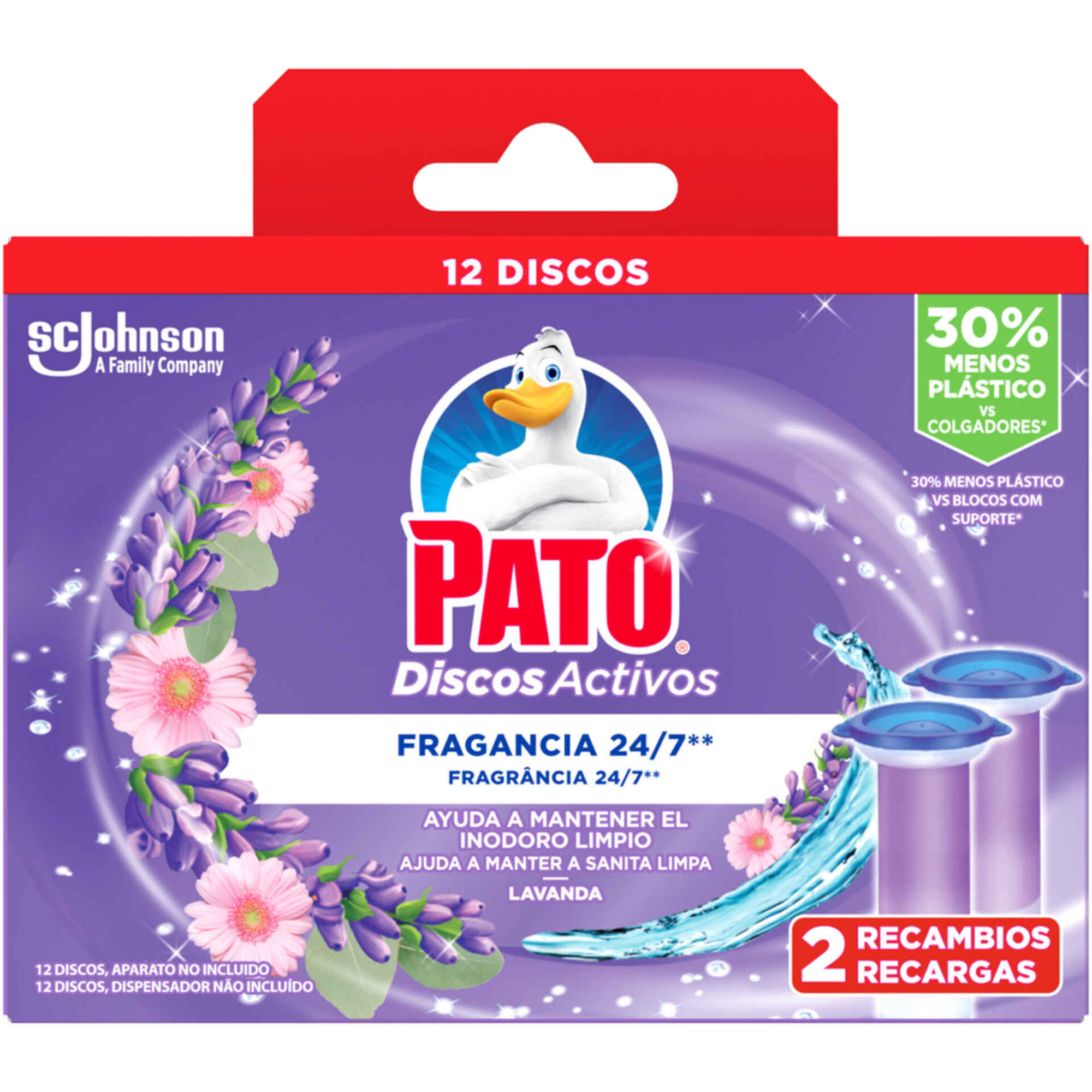 Discos Sanitários Ativos Recargas Lavanda