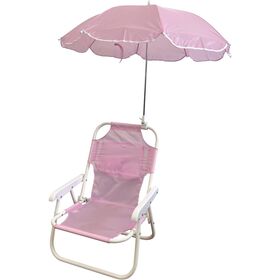 Cadeira Infantil com Guarda-Sol 27x37x46cm Rosa Kasa