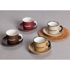 Conjunto 4 Ch&aacute;venas Caf&eacute; Coloridas Kasa