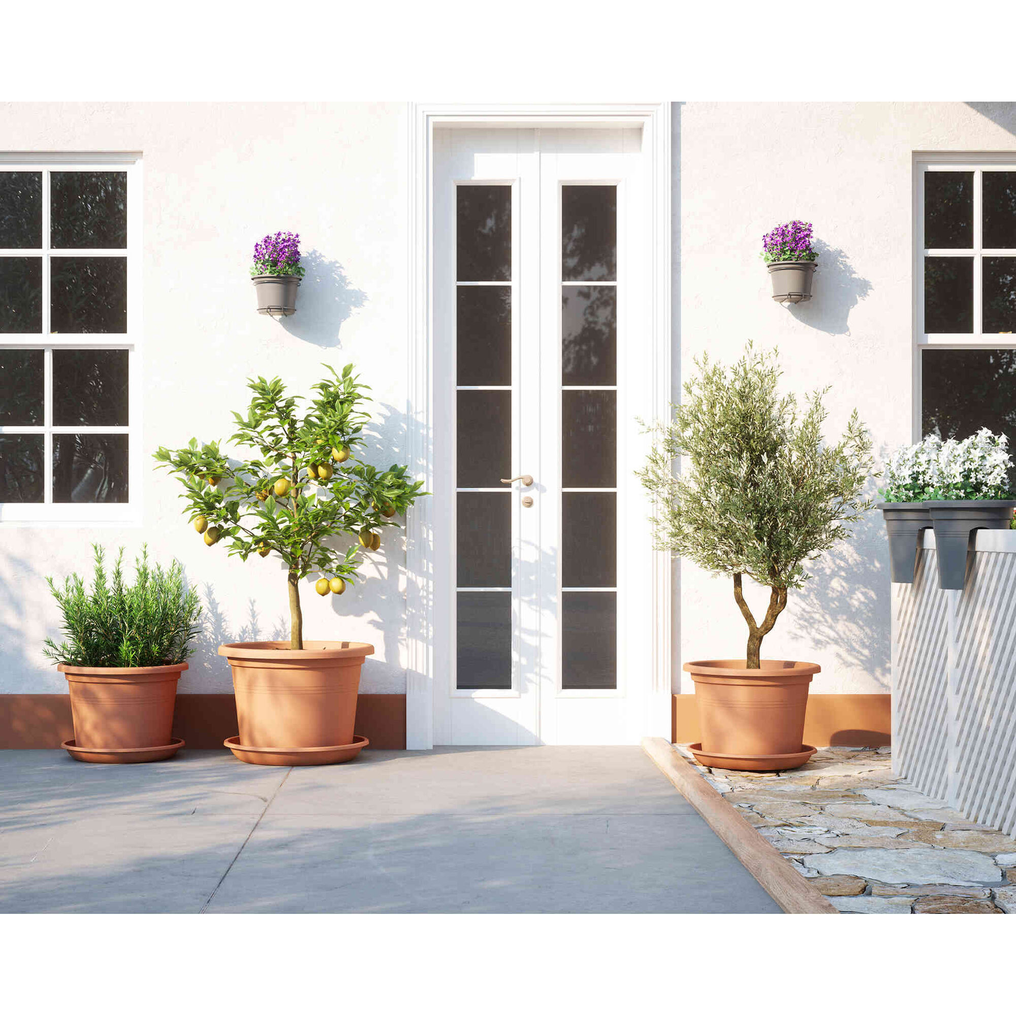 Vaso Redondo Plástico 25cm Terracota