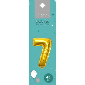 Bal&atilde;o Foil 40 cm n&ordm;7 Dourado