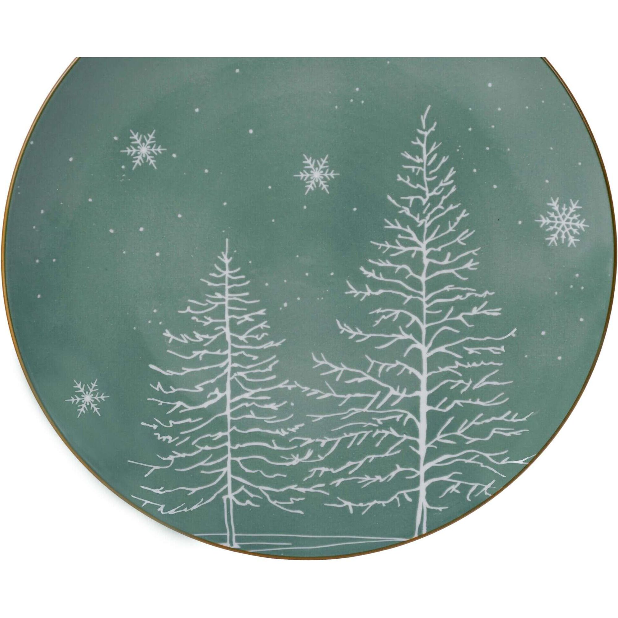 Servi&ccedil;o 6 Pessoas Porcelana &Aacute;rvore Verde Kasa