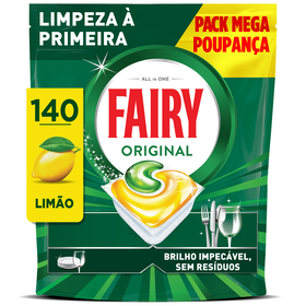 Detergente M&aacute;quina Loi&ccedil;a Pastilhas Original Lim&atilde;o Fairy