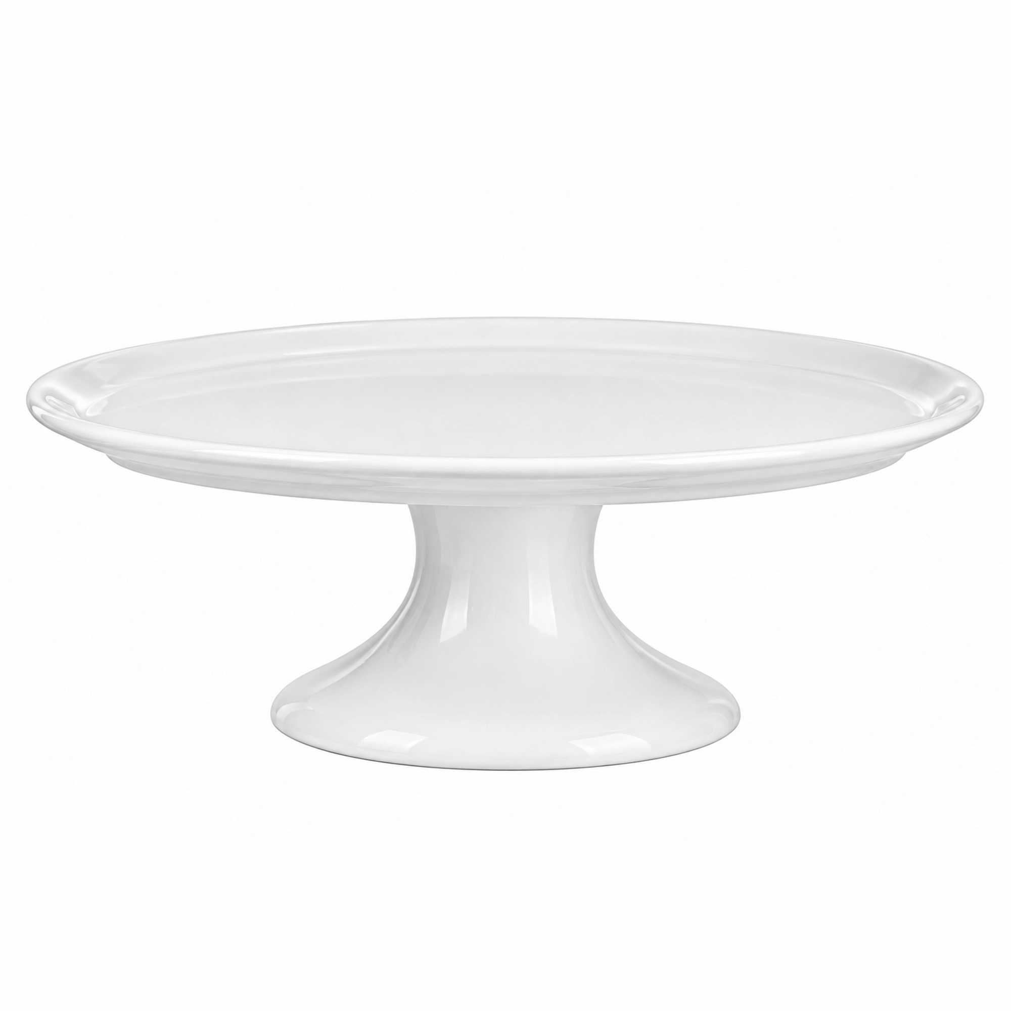 Prato de Bolo com P&eacute; 20cm Branco Clean Kasa