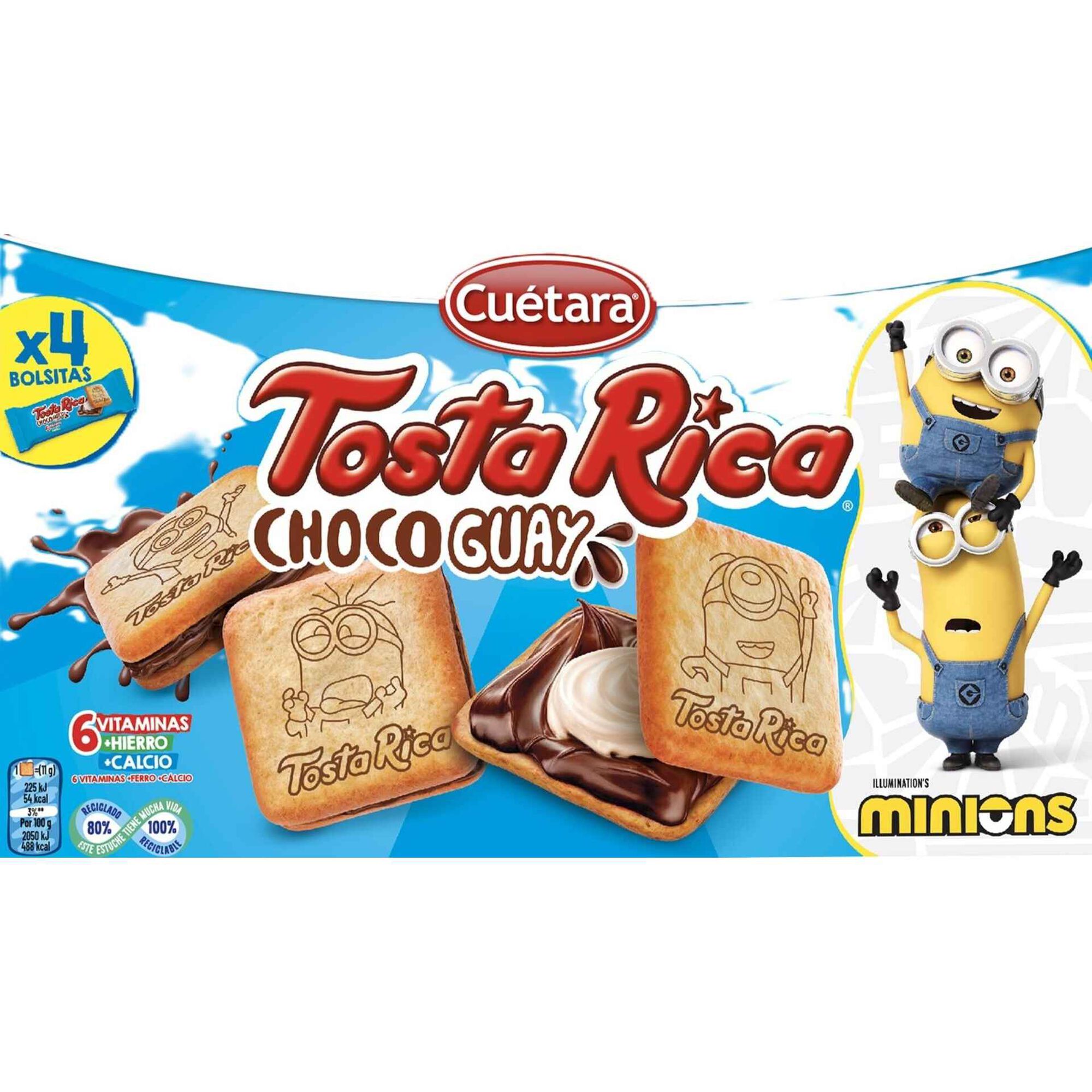 Bolachas com Recheio de Leite e Cacau Tosta Rica Choco Guay