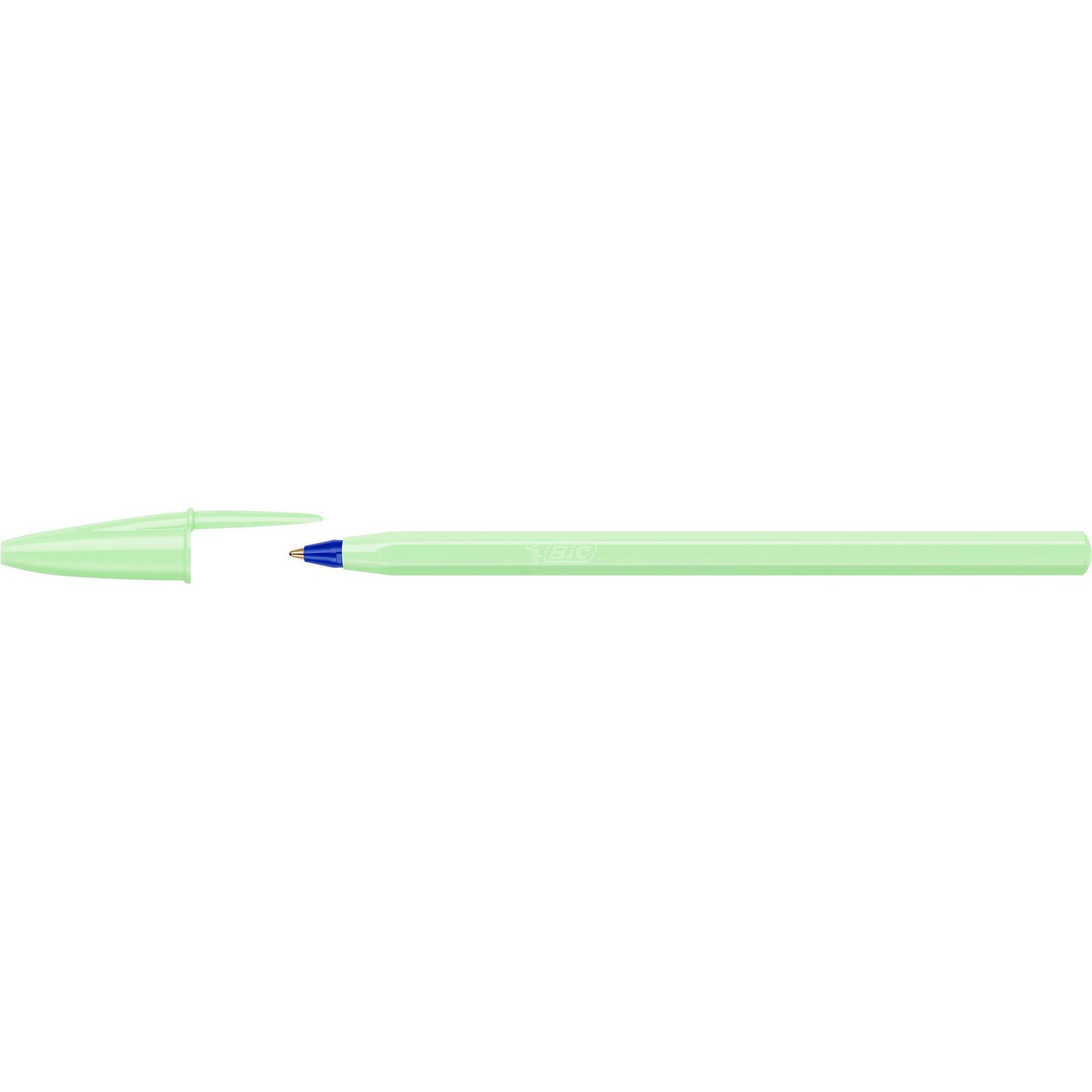 Esferogr&aacute;fica Cristal Pastel Azul, Laranja e Verde Bic