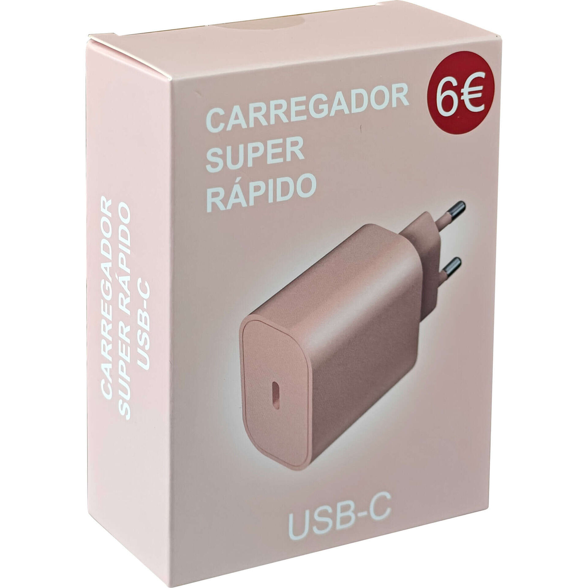 Tomada USB-C Fusion Rosa Bazar&atilde;o