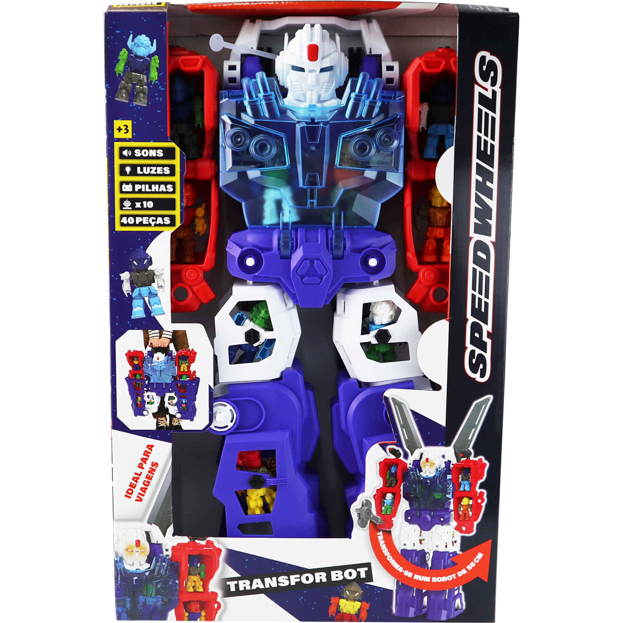 Zoko Speed Wheels - Mala Transformer com 10 Mini Rob&ocirc;s