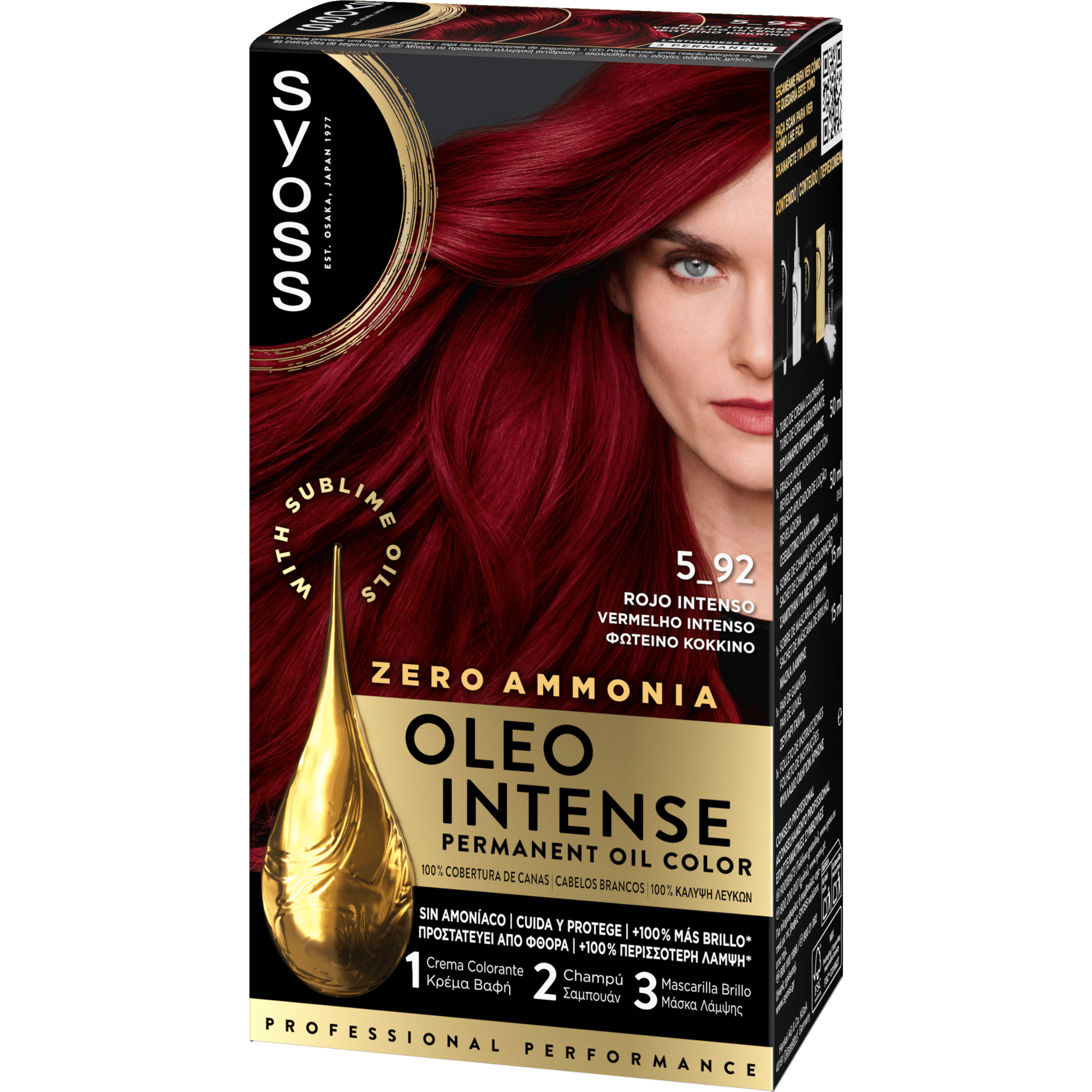 Colora&ccedil;&atilde;o Permanente Oleo Intense Vermelho 5.92 Syoss