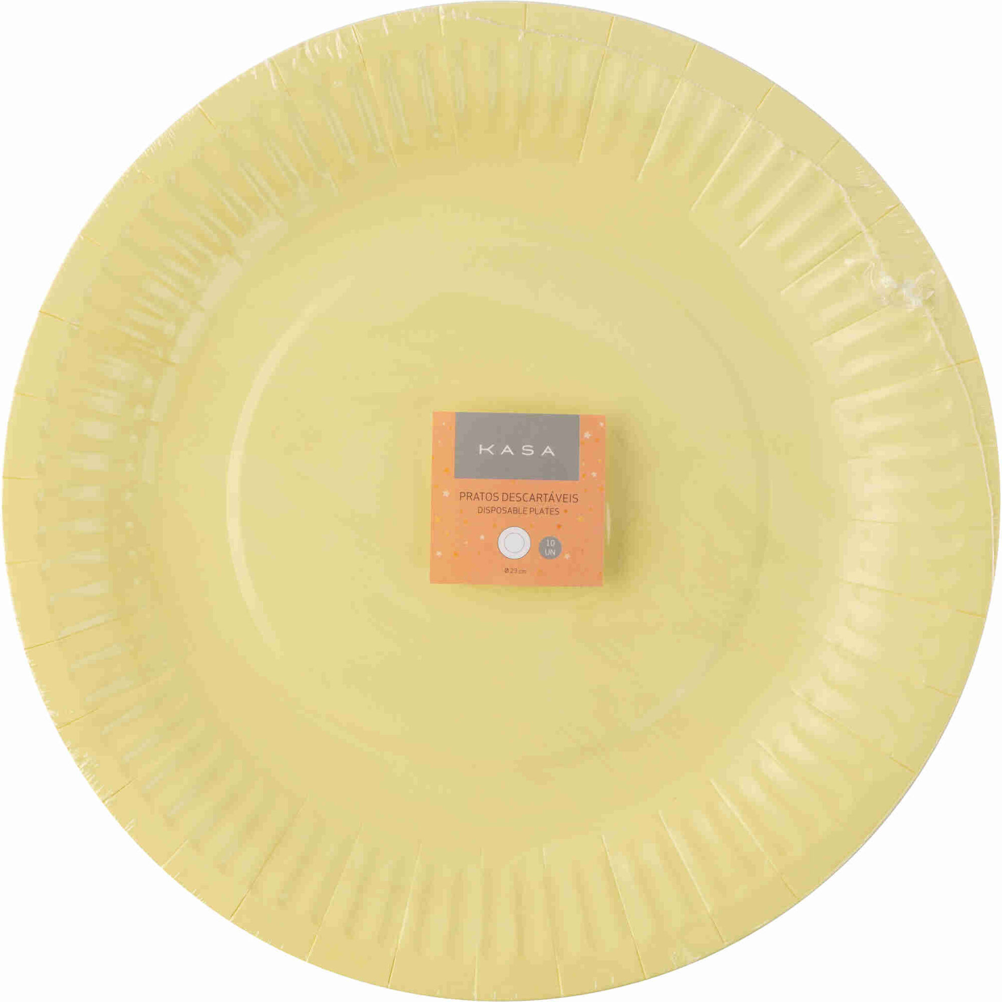Conjunto 10 Pratos 23cm Papel Soft Amarelo